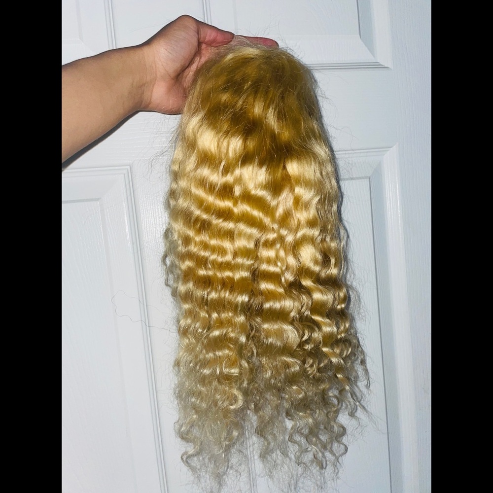 613 Blonde Deep Wave Wig 16-18 inches with 4x4 lace